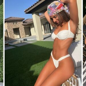 Strawberry Milk Mob White Bikini Set. Both size Large. Brand new, only tried on!